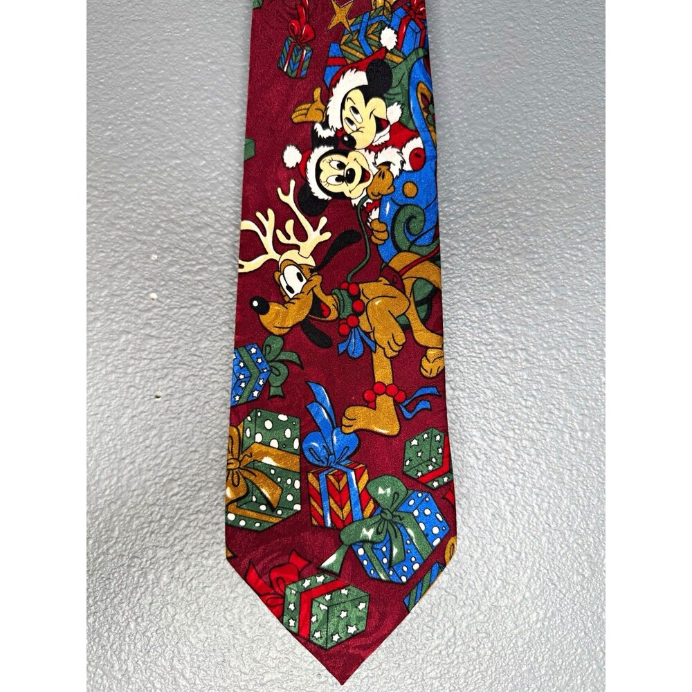 Mickey Unlimited Disney Christmas Neck Tie Mickey Minnie Pluto Korea